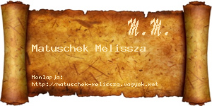 Matuschek Melissza névjegykártya